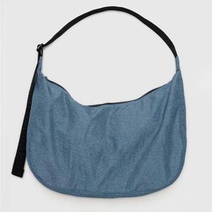 BAGGU Digital Denim Large Crescent Bag